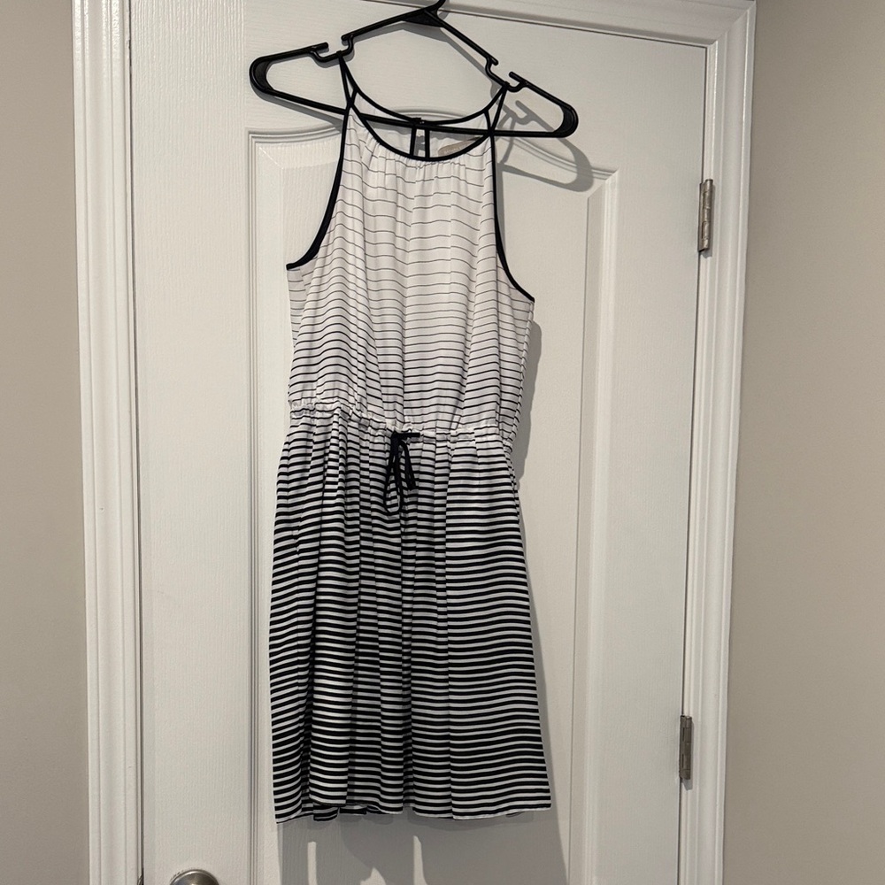 Banana Republic Navy and White Striped Mini Dress